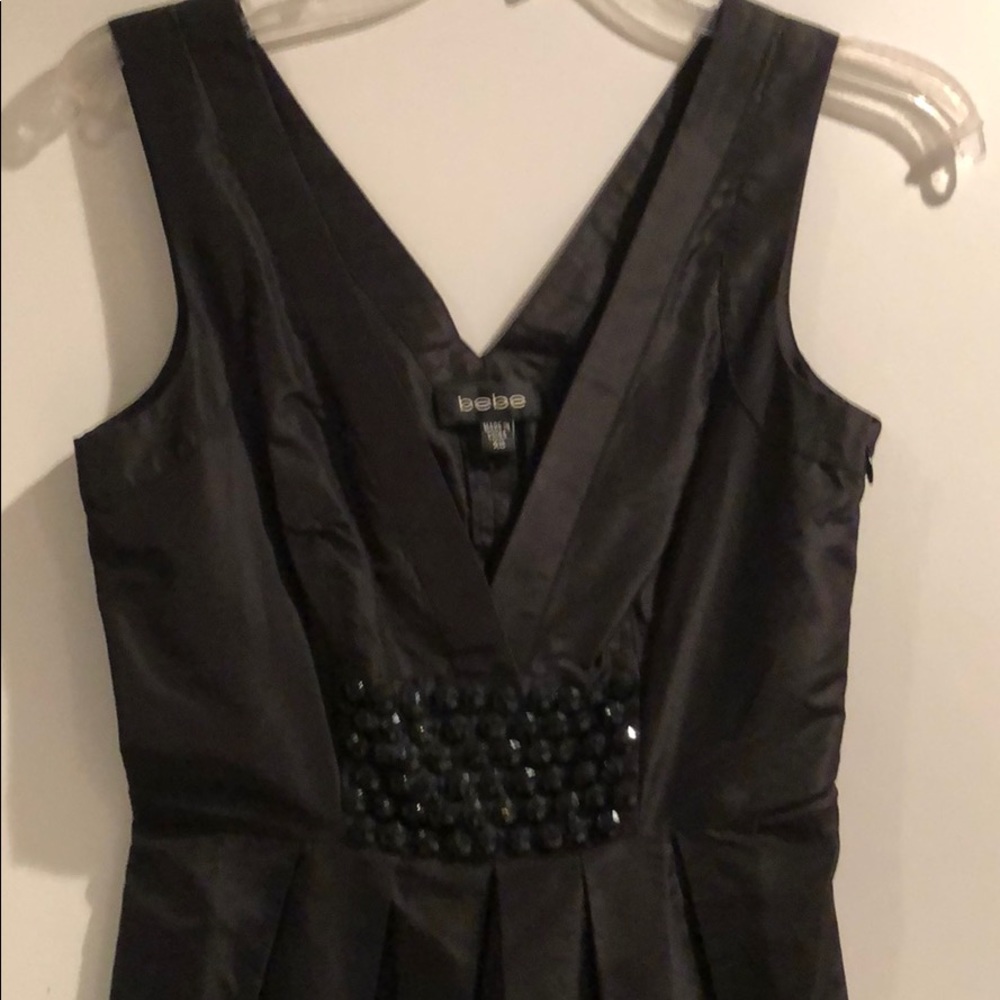 Bebe silk black jeweled dress